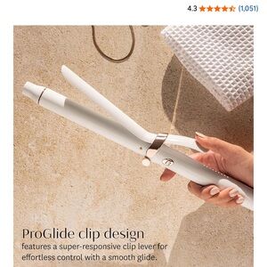 T3 Smooth Styling Curling Iron - White with Gold Accents 1.25" barrel
